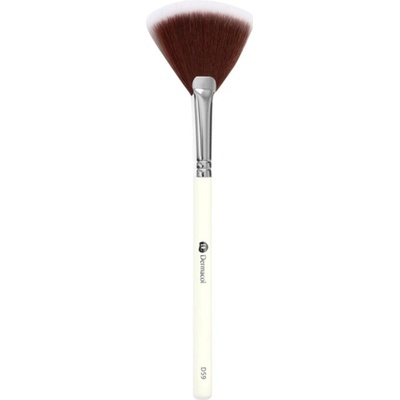 Dermacol D59 Cosmetic Brush Fan Brush with case Oprašující štětec s pouzdrem