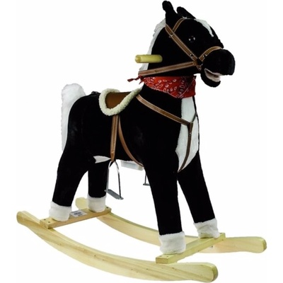 Lean Toys Hojdací koník so zvukmi Mustang čierny