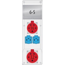 Rozvodnica zásuvková R-BOX (32/5+16/5+2x250V)+6-modulová