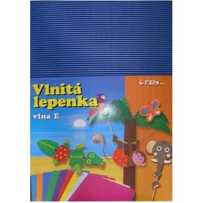 Barevná vlnitá lepenka B4 10ks tmavě modrá