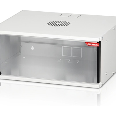 Formrack 19" Wall Mounted rack 4U SOHO 512/400mm, height: 225mm, loading capacity: 50kg. , tempered glass door, 19" front rails (SH-4U)