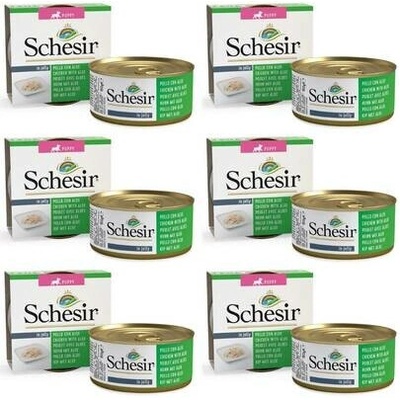 Schesir Kuře s aloe pro štěňata 6x150 g