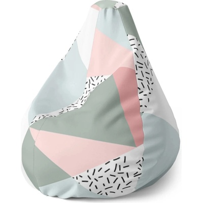 Sablio Sedací vak Pear Obrazce v něžných barvách 70 x 95 x 15 cm