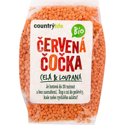 Country Life Čočka červená celá loupaná 0,5 kg