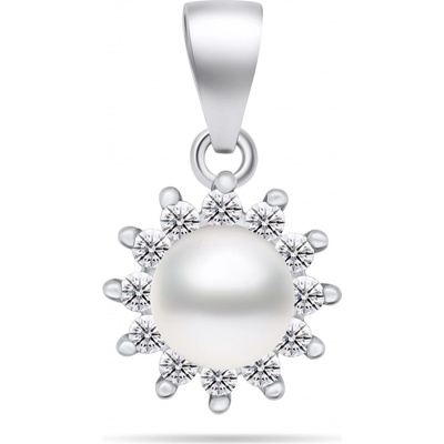 Brilio Silver perlový přívěsek se zirkony PT88W
