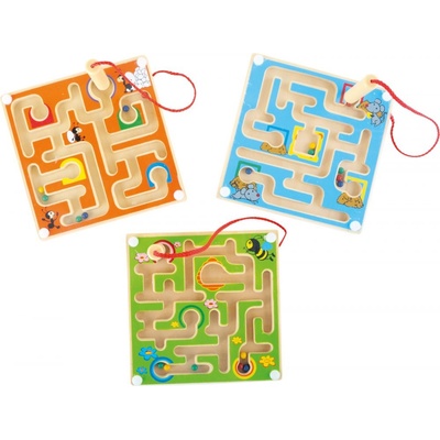 Bigjigs Toys Drevený magnetický labyrint Zelená