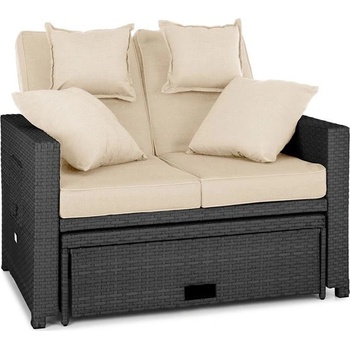 Blumfeldt Komfortzone, šedá, ratanová zahradní sedačka, dvojsedačka, polyratan, sklopná (GDM8-Komfortzone-GR)