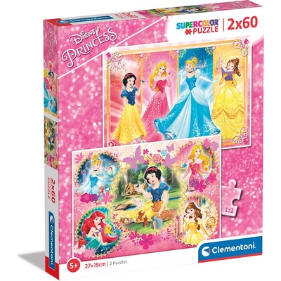 Clementoni 07133 Disney princezny: Kamarádky 2 x 60 dílků