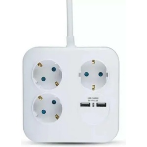 V-TAC 3 Plug + 2 USB 1,4 m (8799)