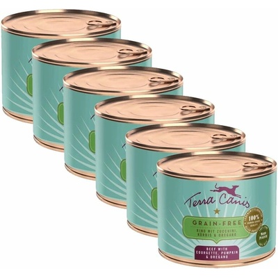 Terra Canis Grain-free ﻿Beef with courgett pumpkin & oregano 6 x 200 g