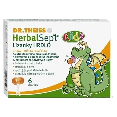 Naturprodukt Dr.Theiss HerbalSept Kids HRDLO Lízátka 6 ks