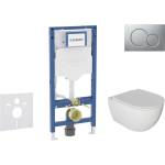 Geberit Duofix - Комплект за монтаж пред стена, тоалетна чиния Oudee и седалка със система „softclose, бутон Sigma01, лакиран матов хром SANI11CA1123B (SANI11CA1123B)