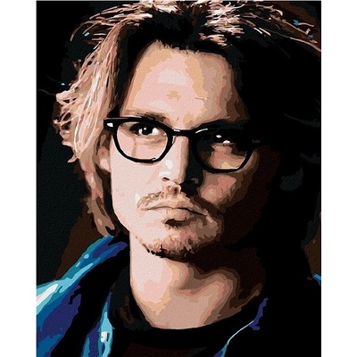 Zuty Malování podle čísel Johnny Depp 80 x 100 cm bez rámu a bez vypnutí plátna