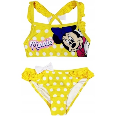 SunCity · Detské / dievčenské dvojdielne plavky Disney - Minnie Mouse s bodkami Žltá