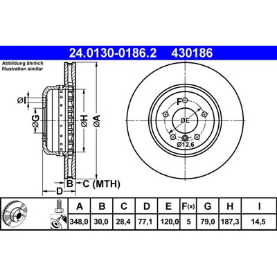 Brzdový kotúč ATE 24.0130-0186.2 (24013001862)