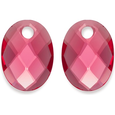 Sparkling Jewels Oválne prívesky na náušnice z fuchsiového kremeňa EAGEM51 MO