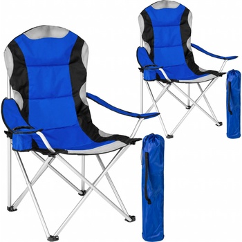 tectake 401300 2 kempingové židle polstrované - modrá