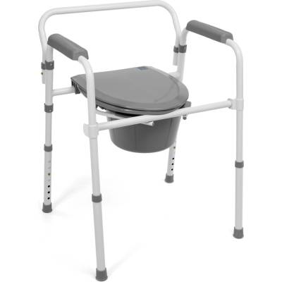 MEDIC Nepojazdné toaletné WC kreslo s nastaviteľnou celkovou výškou KT 618, 66 - 80 cm