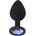 X Fun Силиконов Butt Plug с бижутерия "X FUN BLACKED LIGHT BLUE" 7 см. Размер - S