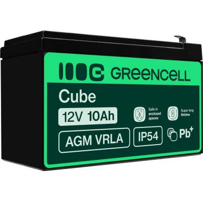 Green Cell Green Cell® AGM 12V 10Ah battery fleece VRLA lead battery lead battery replacement battery gel battery battery cycle resistant unmanned UPS UPS emergency power UPS system UPS system backup battery battery backup - AGM50