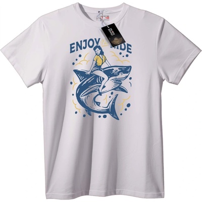 NOONEBRAND Тениска Акула Приключение - 2XL, White