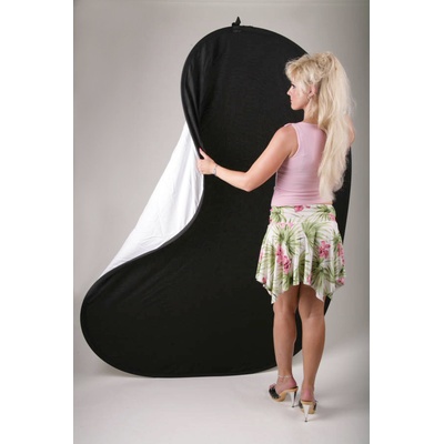 Fotografické pozadí dvojité bílá, černá 1,5x2m samet – Sleviste.cz