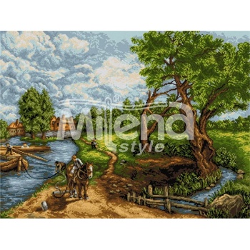 Milena Style Мелница във Флатфорд - гоблен със схема конци Ariadna 1: 1