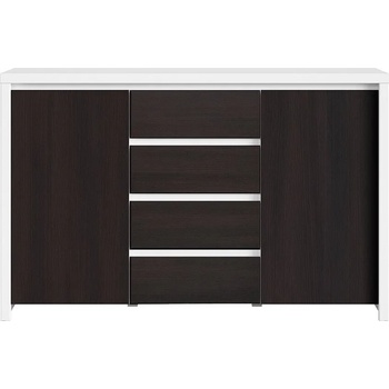 Black Red White Скрин с две врати и четири чекмеджета kaspian kom2d4s бял / венге