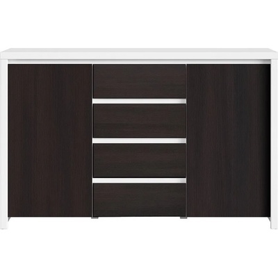 Black Red White Скрин с две врати и четири чекмеджета kaspian kom2d4s бял / венге