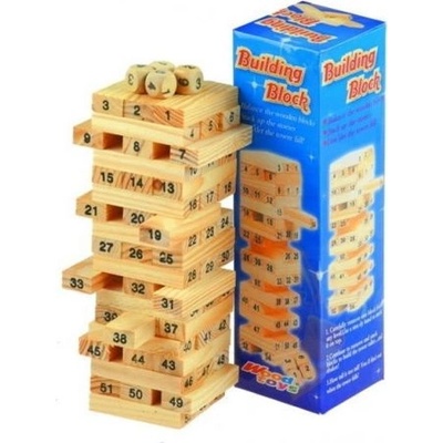 Jokomisiada Jenga Дървена кула от блокове, 54 части (GR0189)