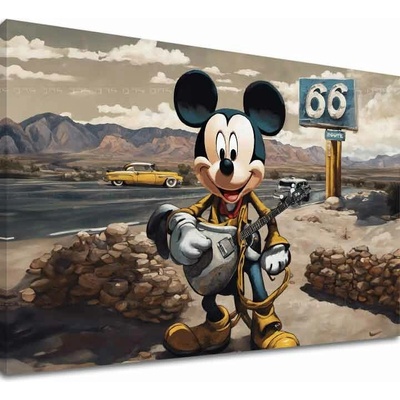 Obraz na plátně - Kytarista Mickey Mouse - 60x90 cm