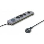Qoltec Anti-surge bar QOLTEC 1.5M 4-SOCKETS GREY/Modern