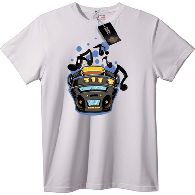 NOONEBRAND Тениска Музикален бумбокс - 2XL, White
