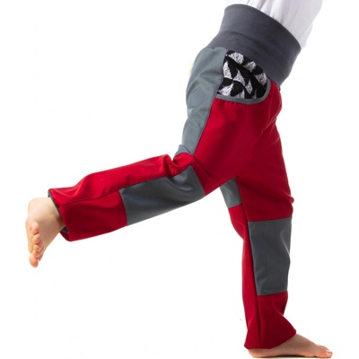 DupeTo sofshellové kalhoty bez zateplení Červené triangle