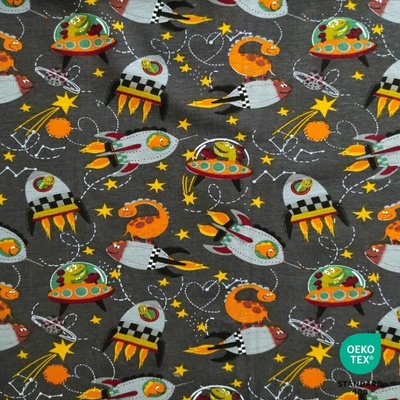 Bavlnený úplet 200g - Dinofuzzy jersey