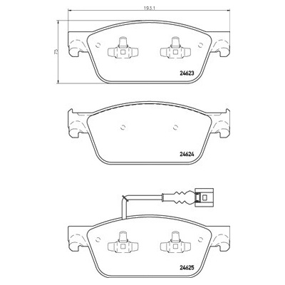 BREMBO Sada brzdových platničiek kotúčovej brzdy P85141