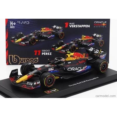 Bburago Red bull F1 Rb19 Team Oracle Red Bull Racing N 11 Austin Usa Gp 2023 Sergio Perez With Pilot And Showcase Matt modrá 1:43