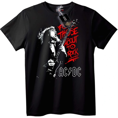 NOONEBRAND Тениска AC/DC За онези, които ще rockват - M, Black