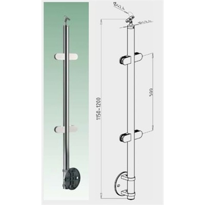 JAP Nerezový sloupek průběžný ke kotvení z boku pro sklo, AISI 304 – Zboží Mobilmania