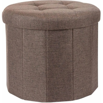 Home Styling Collection Pouf s prošívaným sedlem OTTOMAN, 45 × 39 cm, hnědý