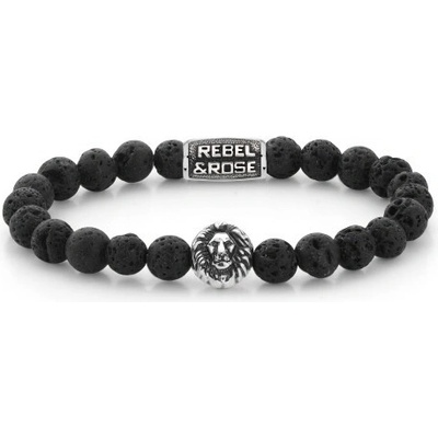 Rebel & Rose unisex náramek Black Moon 8 mm RR-8L021-S-L