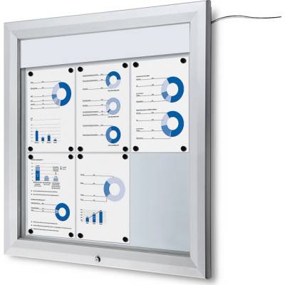 Jansen Display venkovní vitrína typu T LED osvětlení 6 x A4