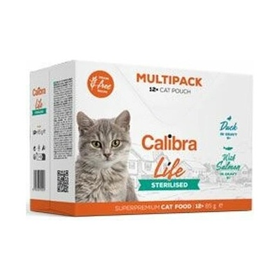 Calibra Life Sterilised Adult Duck Salmon gravy 12 x 85 g