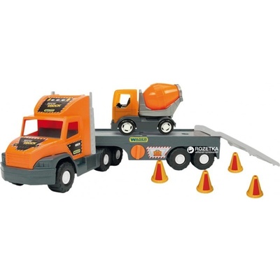 Wader Голям камион играчка с ремарке и малък бетоновоз (36750)