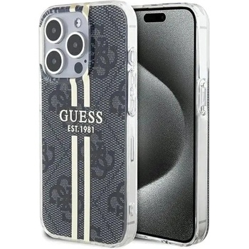 GUESS Кейс Guess IML 4G Gold Stripe за iPhone 15 Pro, черен (GUE003513-0)