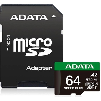 Image 1 of ADATA microSDXC Speed Plus 64GB U3/C10/A2/V30 (UD64GUI3V30A2SP-RA1)