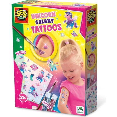 SES GALAXY tetování jednorožci 32 ks