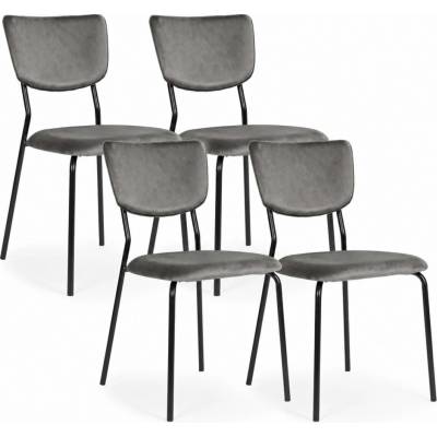 ModernHome KJC-4-DG šedý samet 4 ks