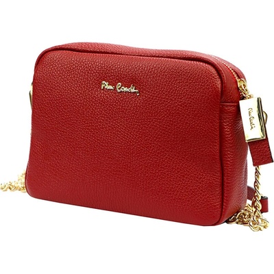 Pierre Cardin kožená crossbody kabelka jednozipová Červená
