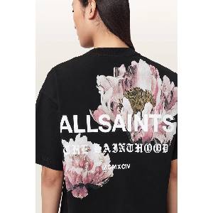 AllSaints уголемена тениска дамска от памук ELIANA ETTA TEE (W052JF)